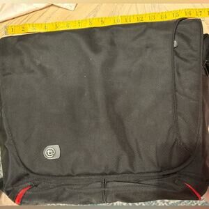 BOOQ Black and Red Laptop and Messenger Bag